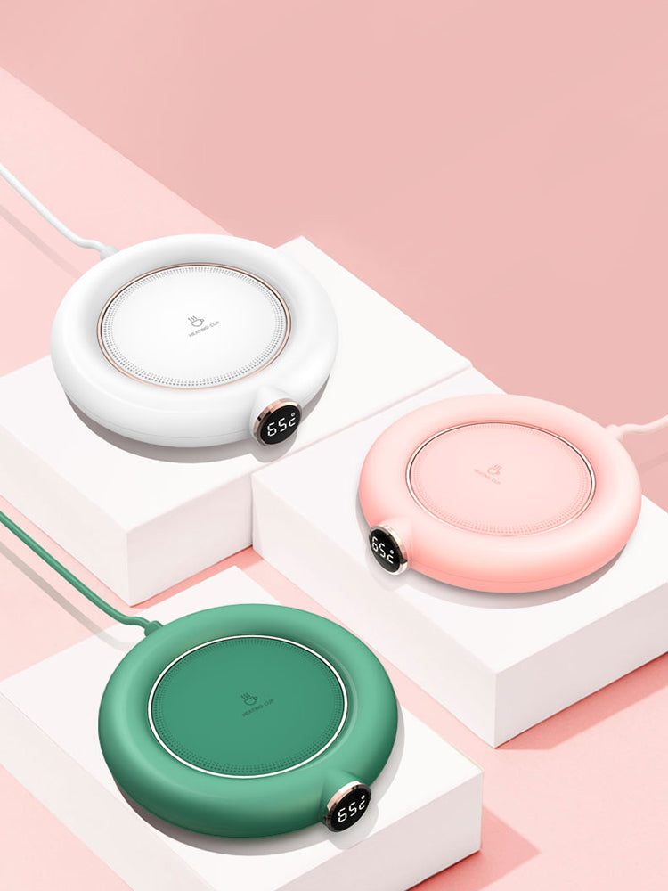 Smart Heating Coaster – USB Thermostatic Drink Warmer, Keeps Drinks at 55°C