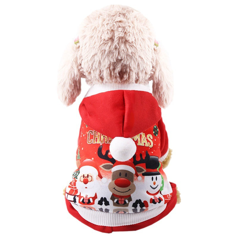 Christmas Pet Jumper - Cosy Red Plush Sweater for Cats & Dogs | XS–2XL (Back Length 20–45cm)