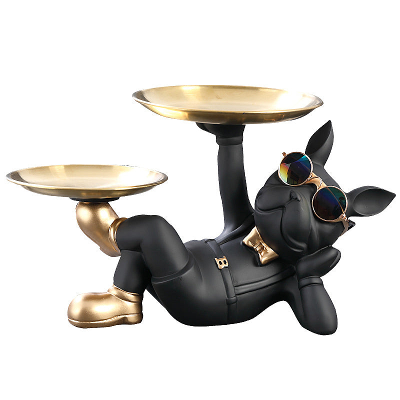French Bulldog Resin Storage Bowl – Decorative Key Dish & Desk Organiser