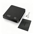 High-Precision Coffee Scale 3kg/0.1g with Timer - Waterproof USB Rechargeable, LED Display, for Espresso & Pour Over