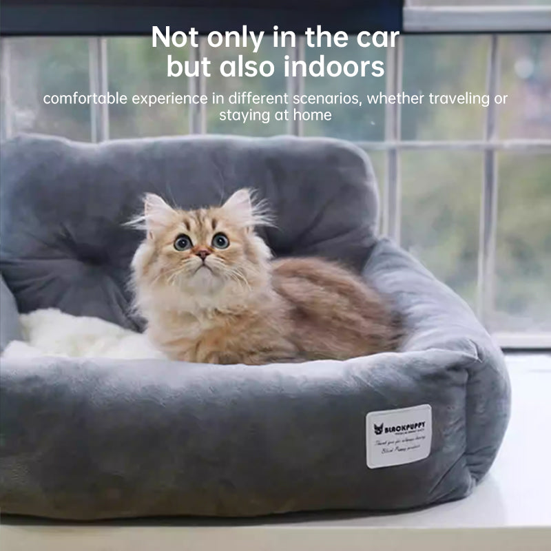 Foldable Pet Car Seat Hammock and Booster Bed - Washable Travel Carrier for Small Dogs and Cats