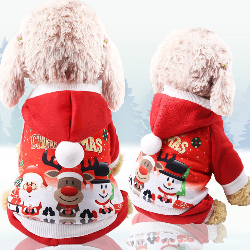 Christmas Pet Jumper - Cosy Red Plush Sweater for Cats & Dogs | XS–2XL (Back Length 20–45cm)