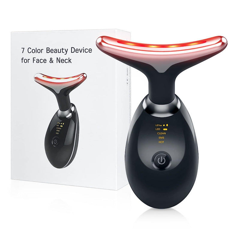 Neck Massager with 7-Color Light Therapy - Vibration Beauty Device for Neck Wrinkle Care