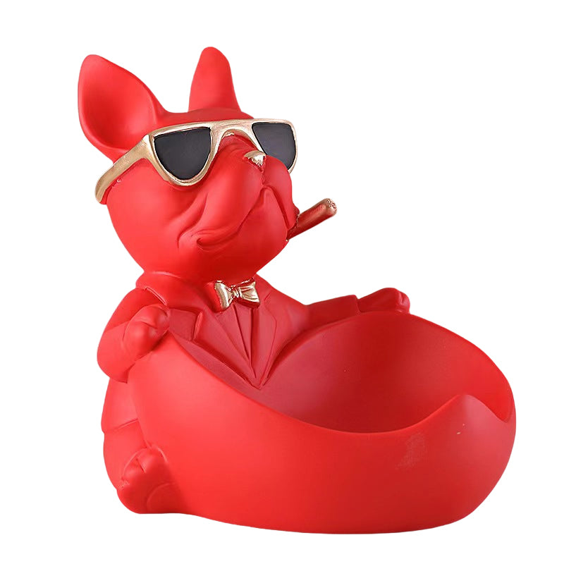 French Bulldog Resin Storage Bowl – Decorative Key Dish & Desk Organiser