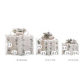 Luminous LED Christmas Gift Box Set - Iron & PVC Stacked Ornament in 3 Styles (3-Piece Set)