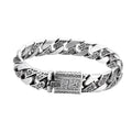 Cuban Link Chain Bracelet – Vintage Oxidised Silver-Tone Men's Bracelet