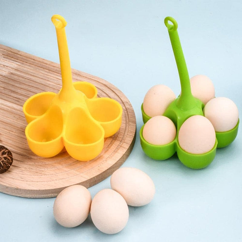 5-Hole Silicone Egg Boiling Tray - Food-Grade, High-Temp Resistant, with Drain Holes