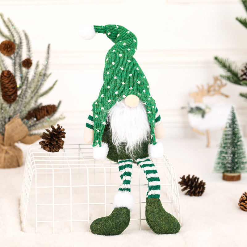 Special Christmas Decoration Supplies Creative Forest Man Knit Hat with Long Arms and Legs Doll Christmas Tree Ornament