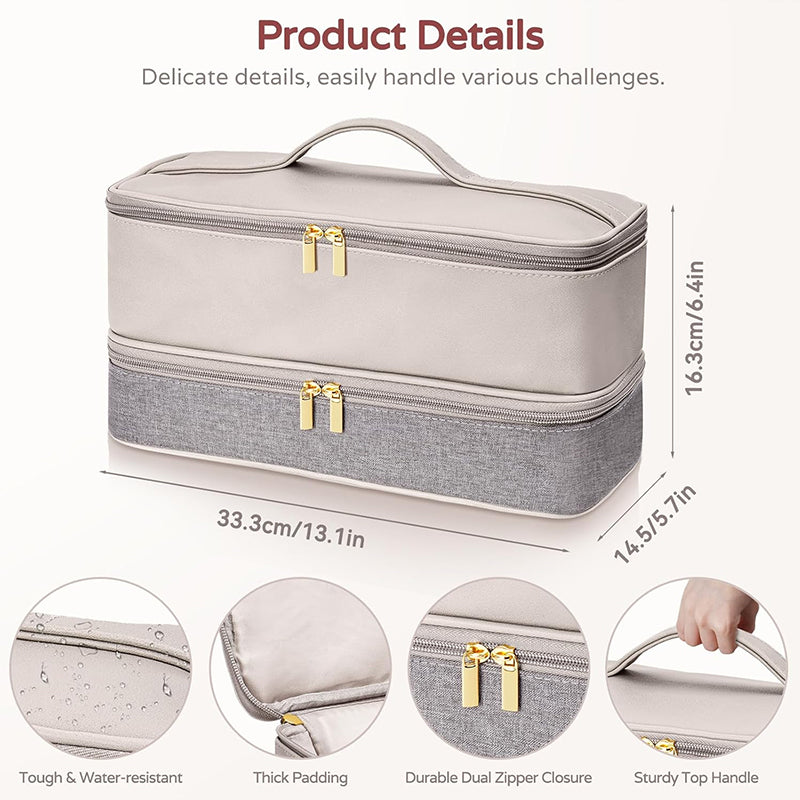 2-Layer Waterproof Hair Styler Travel Case – Fits Dyson Airwrap, Shark Flexstyle & More