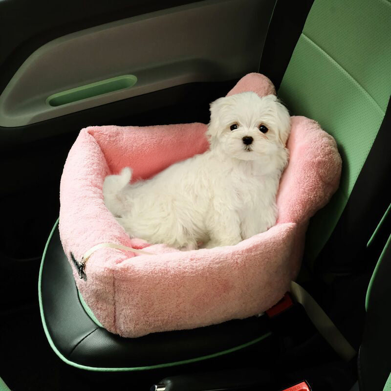 Foldable Pet Car Seat Hammock and Booster Bed - Washable Travel Carrier for Small Dogs and Cats