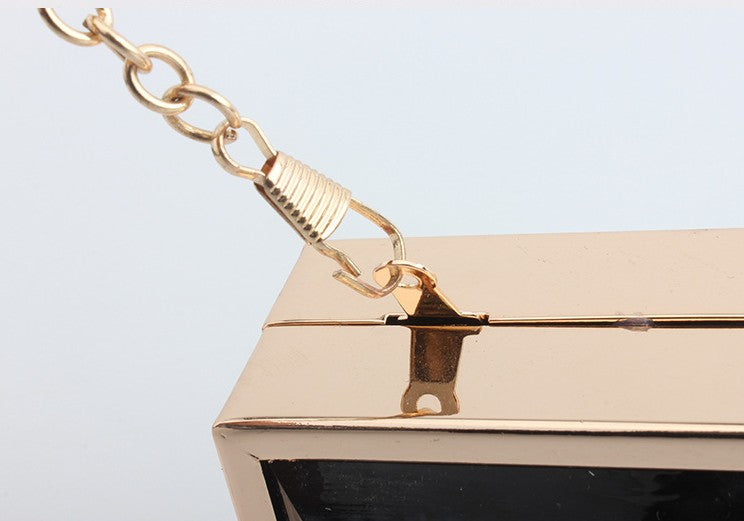 Acrylic Perfume Bottle Clutch – Novelty Evening Bag with Chain Strap