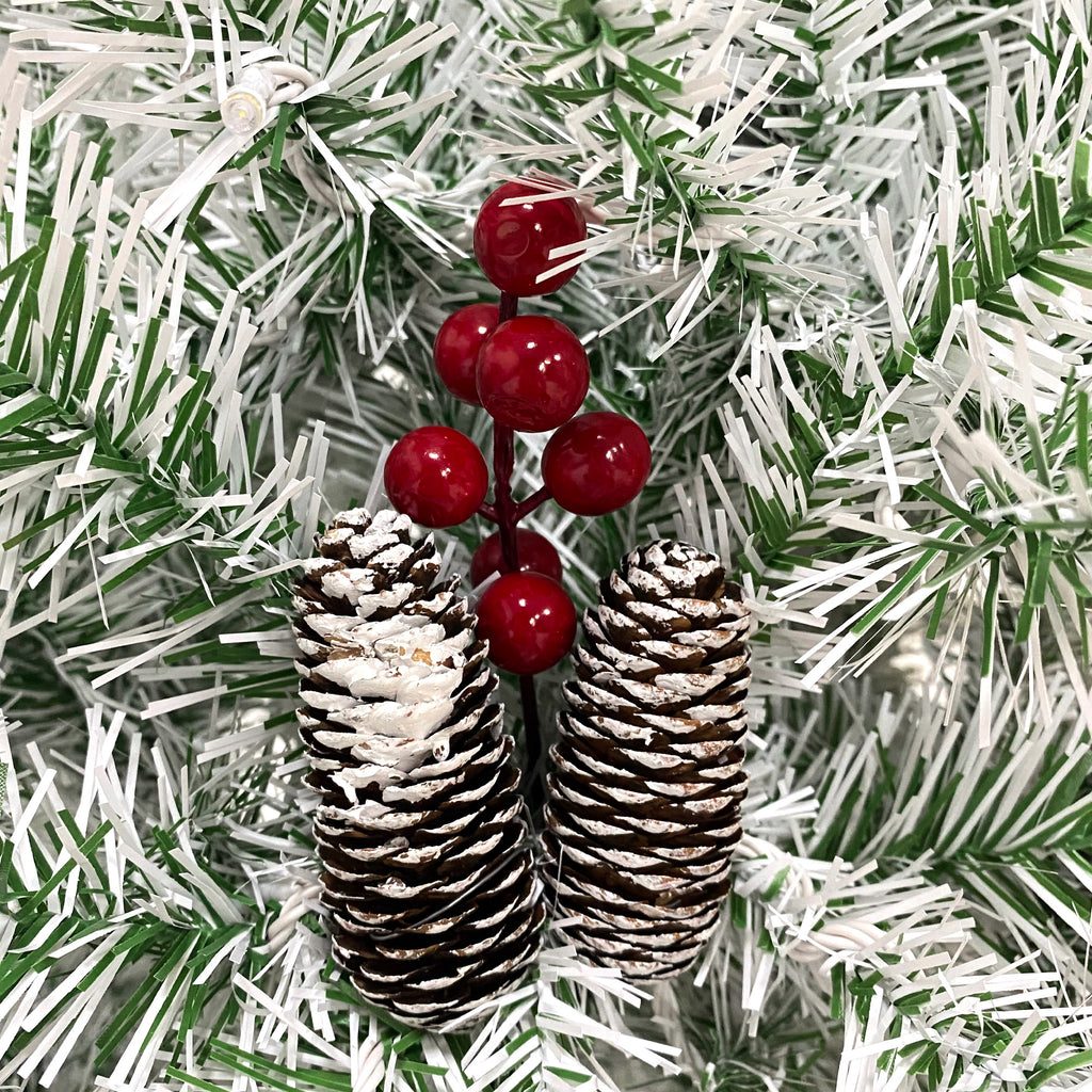 Pre-Lit Christmas 4-Piece Set – 2 Entrance Trees, Garland & Wreath with 340 LED Lights
