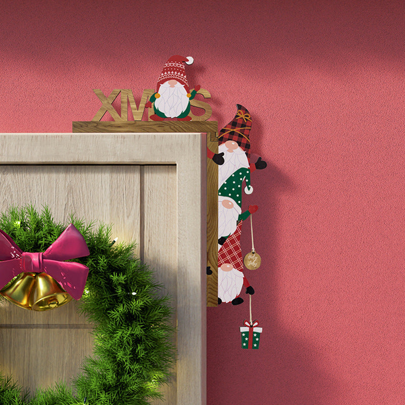 Christmas Door Frame Hanger Decoration - Wooden Festive Home Decor (Left or Right)