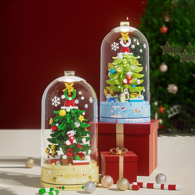 Christmas Tree Music Box Building Block Set - Build & Play Festive Gift for Ages 7-14