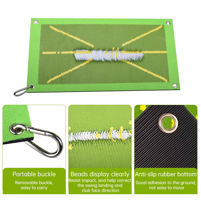 Golf Swing Training Mat – Divot Feedback, Swing Path Corrector (Indoor & Outdoor)