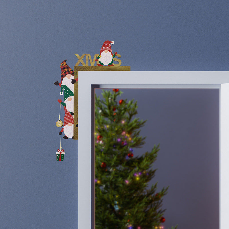 Christmas Door Frame Hanger Decoration - Wooden Festive Home Decor (Left or Right)