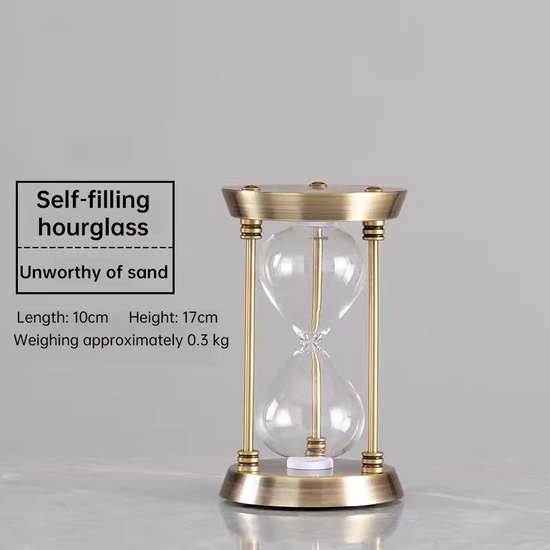 Vintage Metal Hourglass Sand Clock - Retro Desk Decoration for Home, Office & Study