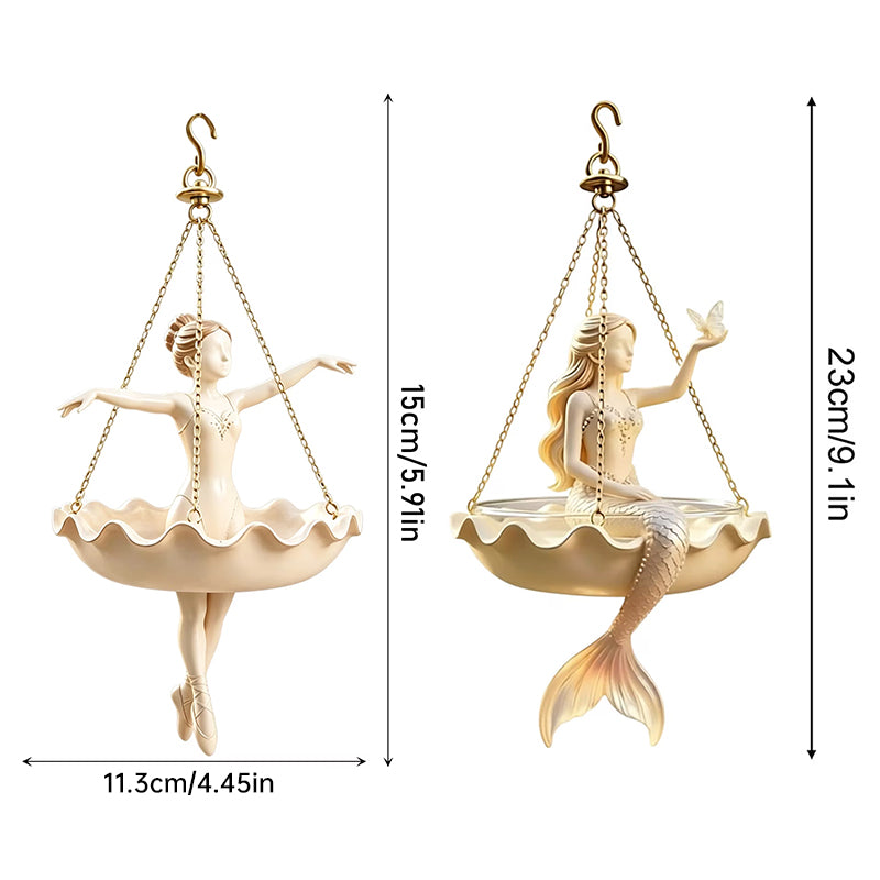 Elegant Ballerina Hanging Planter – Hand-Carved UV-Resistant Outdoor Flower Pot