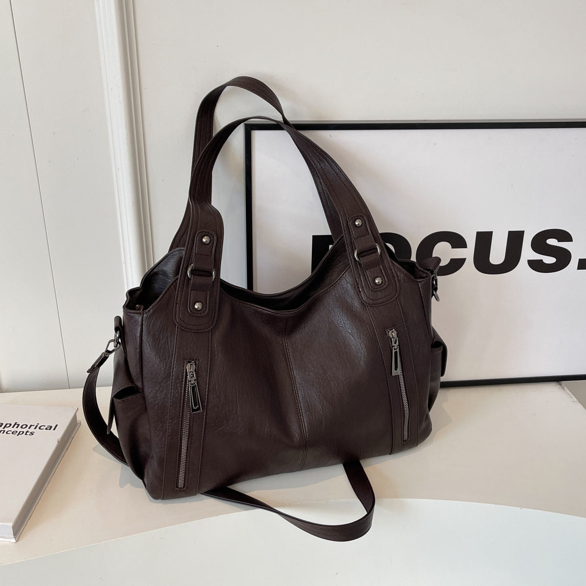 Large Capacity Tote Bag – Double-Layer Shoulder & Crossbody Bag for Women