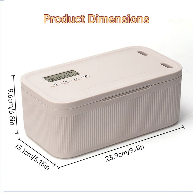Electronic Timer Lock Box - Programmable Security Container for Phones, Documents and Personal Items