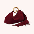 Vintage Winter Women's Bag - Synthetic Suede Purse with Leather Tassels for Travel and Everyday Use