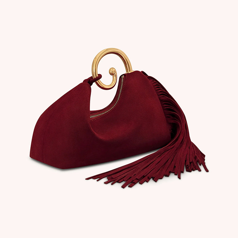 Vintage Winter Women's Bag - Synthetic Suede Purse with Leather Tassels for Travel and Everyday Use