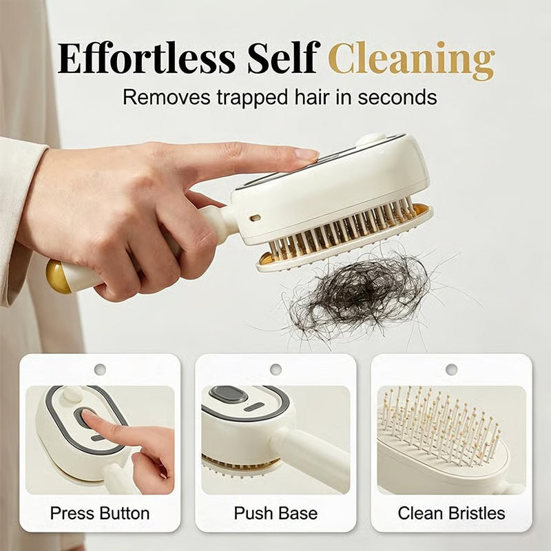 Ionic Steam Hair Brush - Electric Mist Straightening Comb for Smooth, Shiny Hair