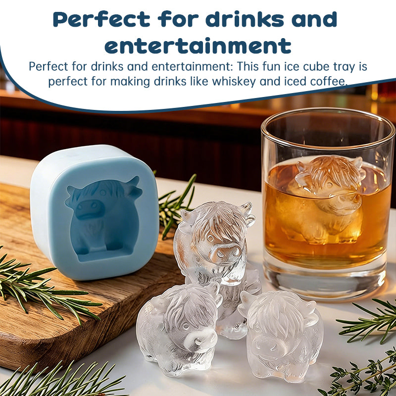Highland Cow 3D Silicone Mould Set - For Chocolate, Fondant, Candles, Soap and Baking DIY