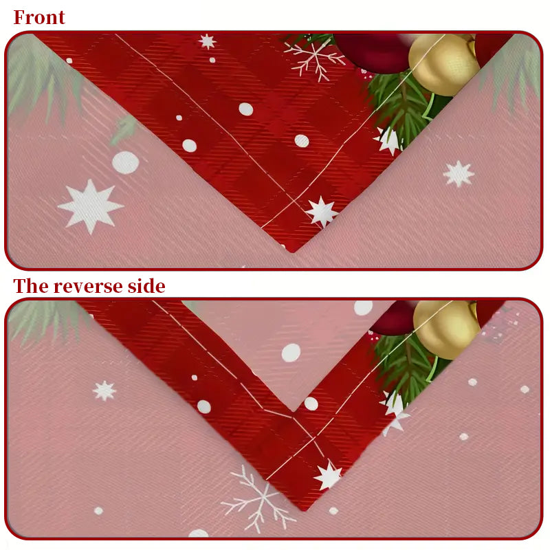 Christmas Pine & Holly Tablecloth - Festive Polyester Dining Table Cover in 4 Designs & 7 Sizes