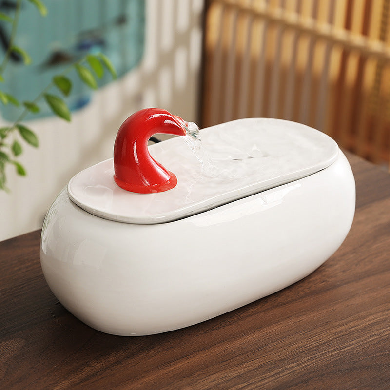 Ceramic Flowing Water Ornament – Chinese Style Feng Shui Desktop Decoration