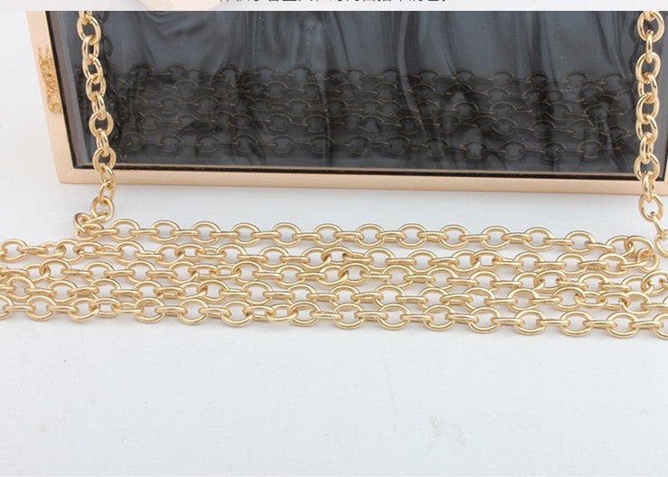 Acrylic Perfume Bottle Clutch – Novelty Evening Bag with Chain Strap