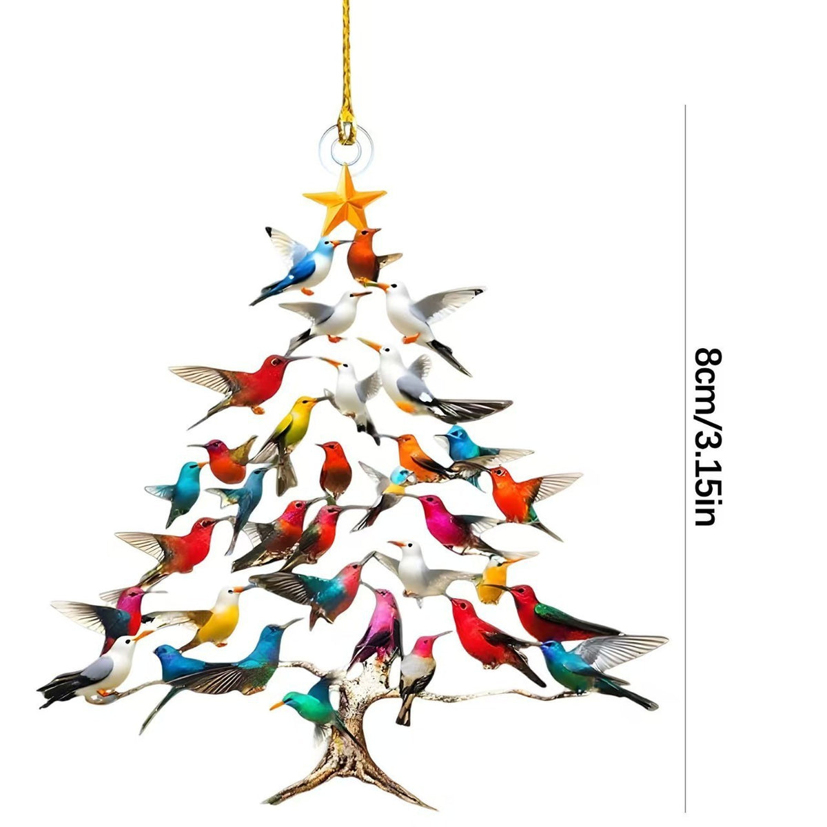 Hummingbird Christmas Tree Ornament - Acrylic Hanging Decoration in 4 Colours