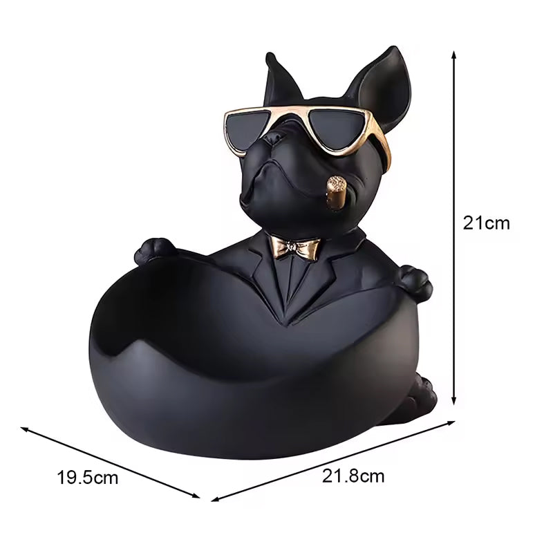French Bulldog Resin Storage Bowl – Decorative Key Dish & Desk Organiser
