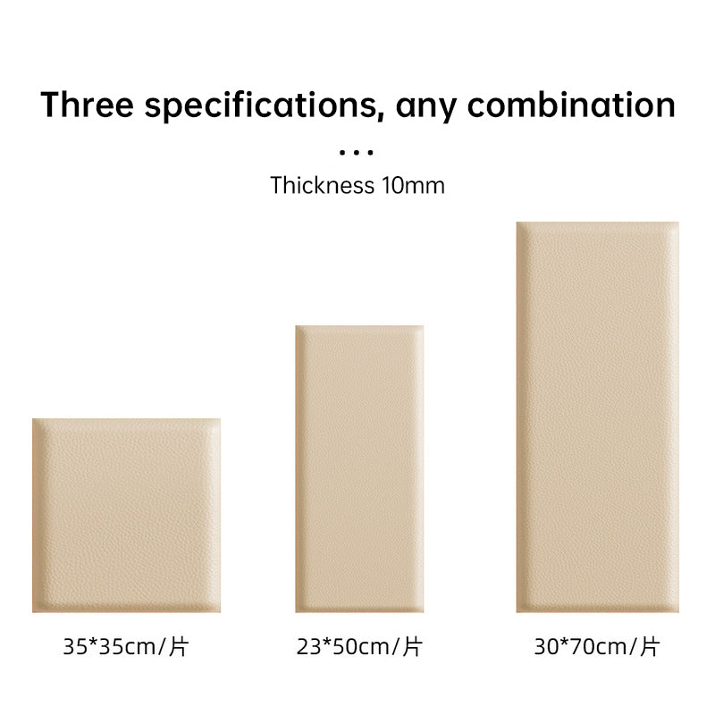Self-Adhesive 3D Soft Leather Wall Panels - Anti-Collision Bedhead and Wall Décor Tiles, 2-8 pcs