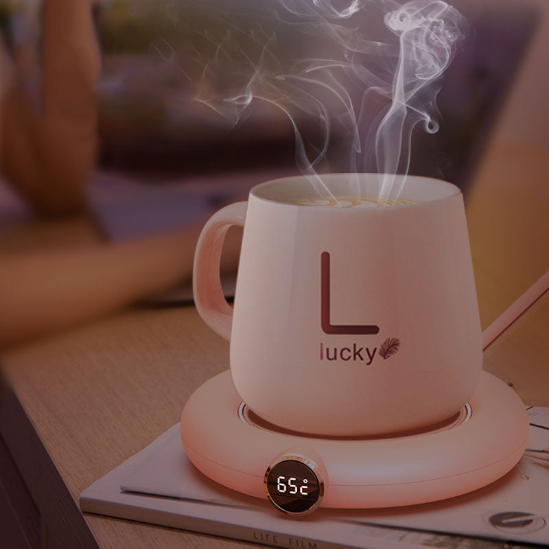 Smart Heating Coaster – USB Thermostatic Drink Warmer, Keeps Drinks at 55°C
