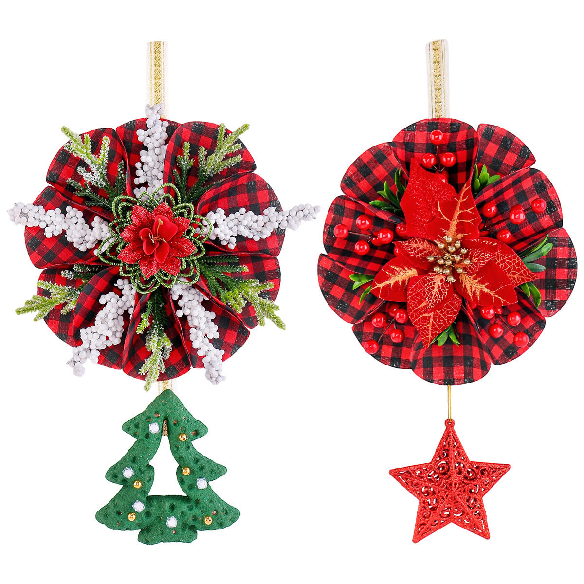 Christmas Wreath Door & Window Decoration - Modern Minimalist Festive Wreath in 2 Styles