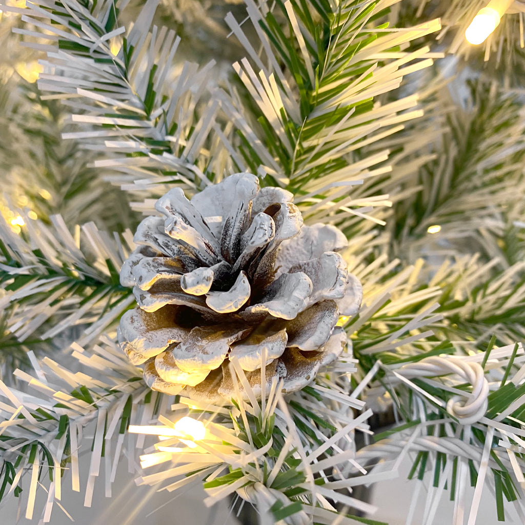 Pre-Lit Christmas 4-Piece Set – 2 Entrance Trees, Garland & Wreath with 340 LED Lights