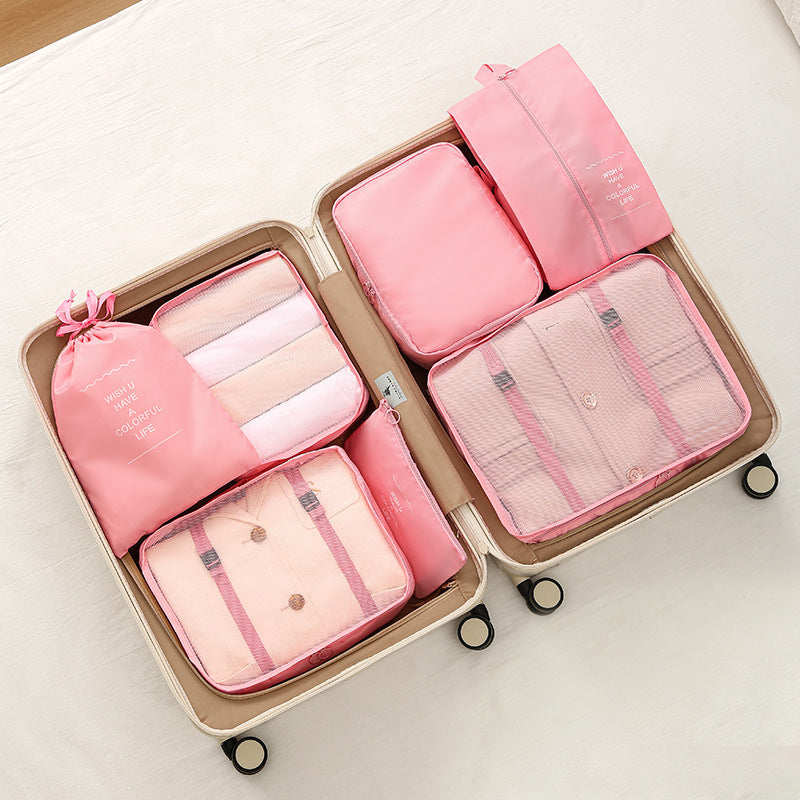 7-Piece Travel Packing Cubes Set - Luggage Organiser with Shoe Bag, 6 Colours