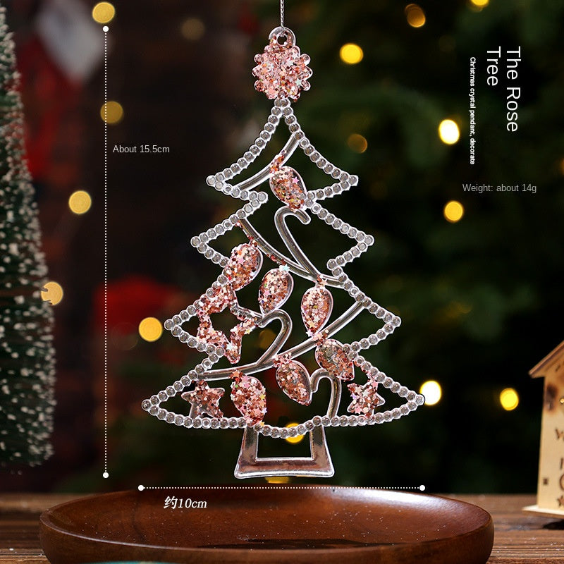 Christmas Decorative Hanging Ornament Acrylic Transparent Snowflake Crystal Pendant Ice Crystal Decoration for Christmas Tree
