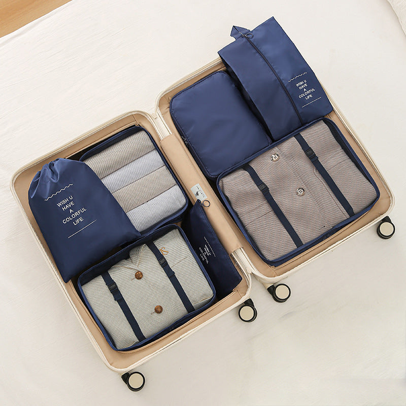 7-Piece Travel Packing Cubes Set - Luggage Organiser with Shoe Bag, 6 Colours