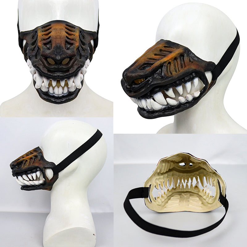 Dinosaur Dog Mask – Moving Teeth Latex Pet Hood for Halloween, Cosplay & Photos