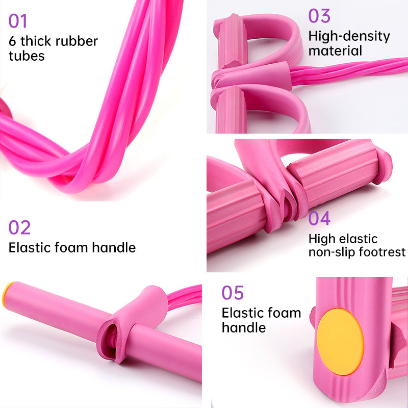6-in-1 Multifunctional Resistance Band Set for Full Body Workout - Home Gym Training