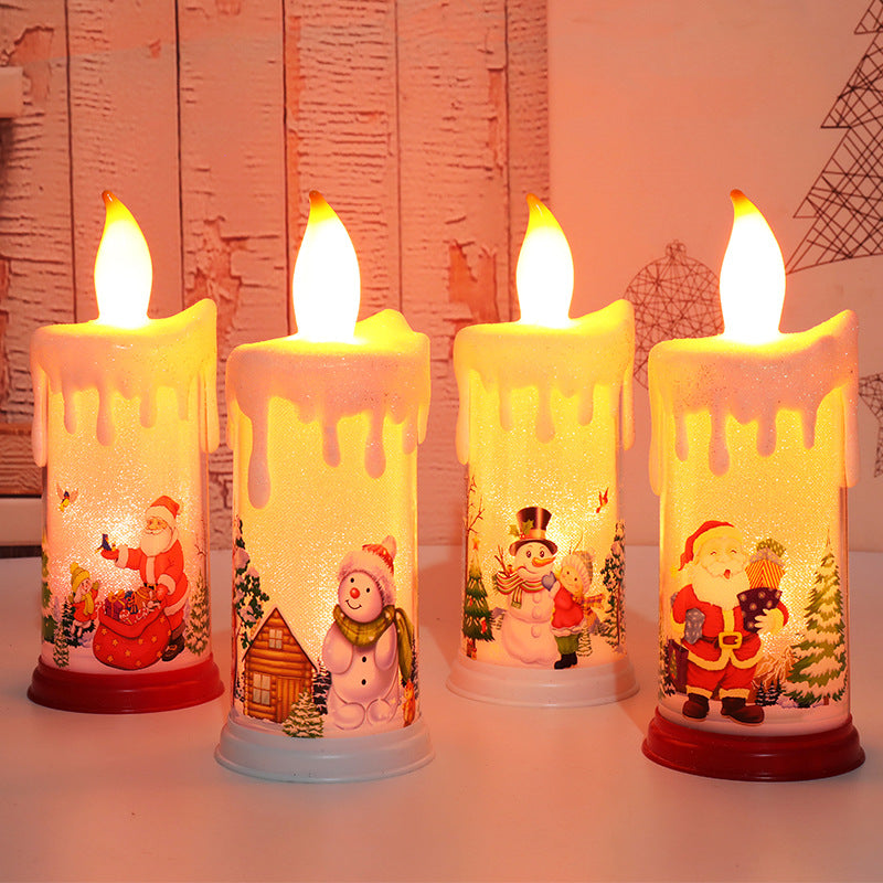 Christmas LED Flame Candle Night Light – Santa Claus & Snowman