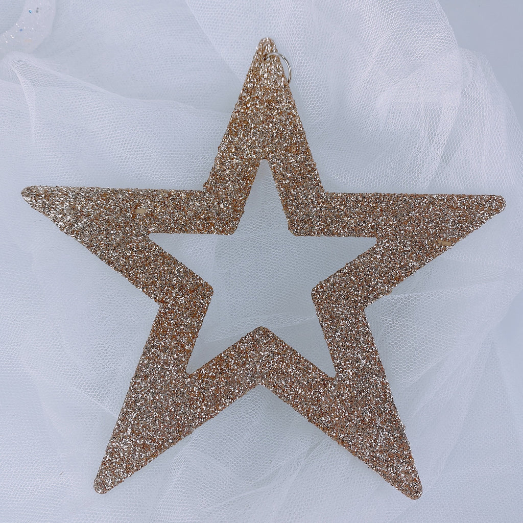 Christmas Decoration Snowflake Star Plastic Hanging Ornament Reindeer Bell Accessory Christmas Tree Deer Pendant Decorations 3 of them
