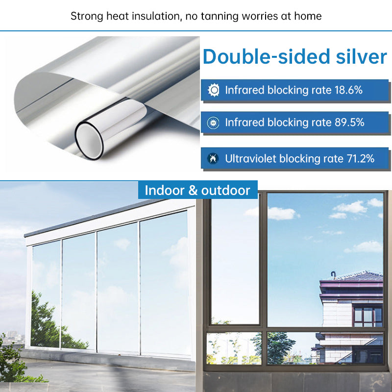 One-Way Window Privacy Film - Static Cling UV Blocking Heat Control Window Tint