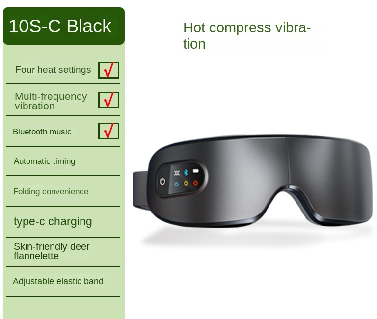 Eye Massage Device with Heat Therapy & Vibration – Foldable Rechargeable Eye Mask