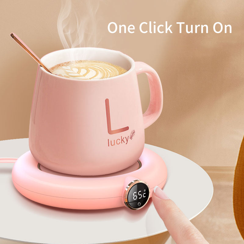 Smart Heating Coaster – USB Thermostatic Drink Warmer, Keeps Drinks at 55°C