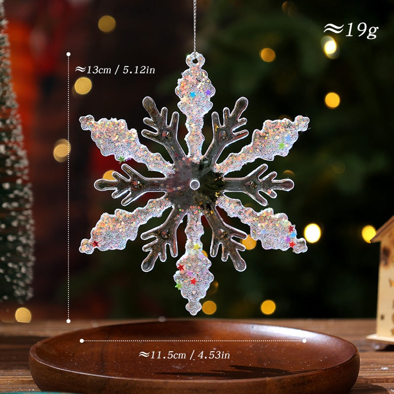 Christmas Decorative Creative Hanging Ornament Acrylic Transparent Snowflake Crystal Pendant Ice Crystal Hanging Decoration for Christmas Tree