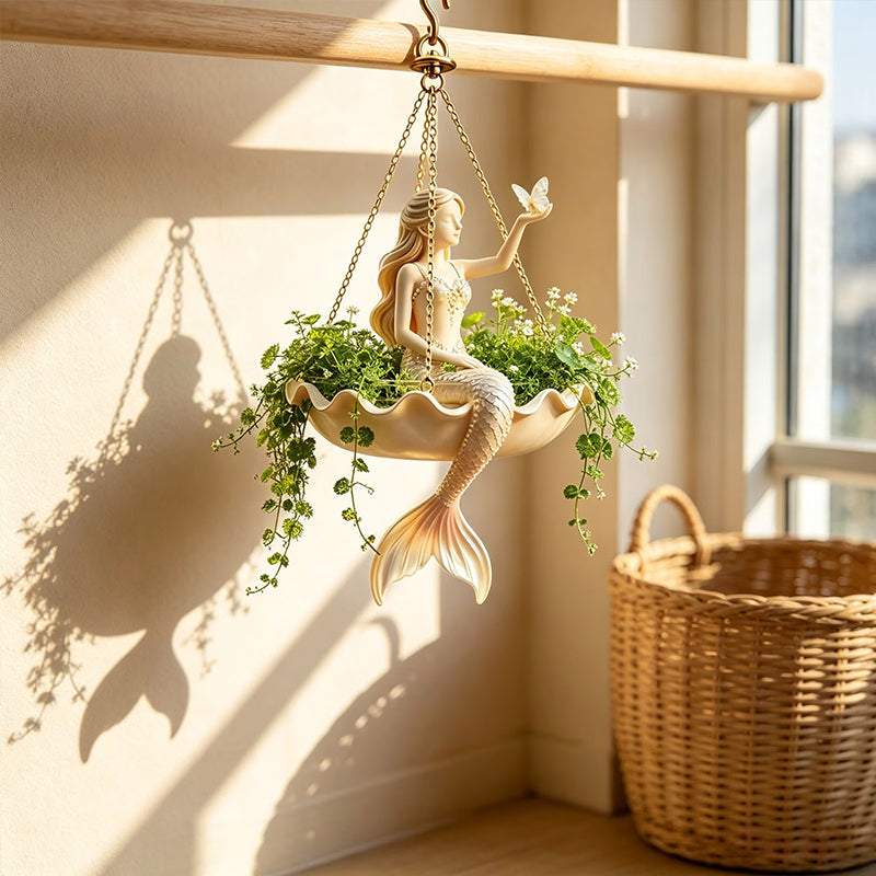 Elegant Ballerina Hanging Planter – Hand-Carved UV-Resistant Outdoor Flower Pot