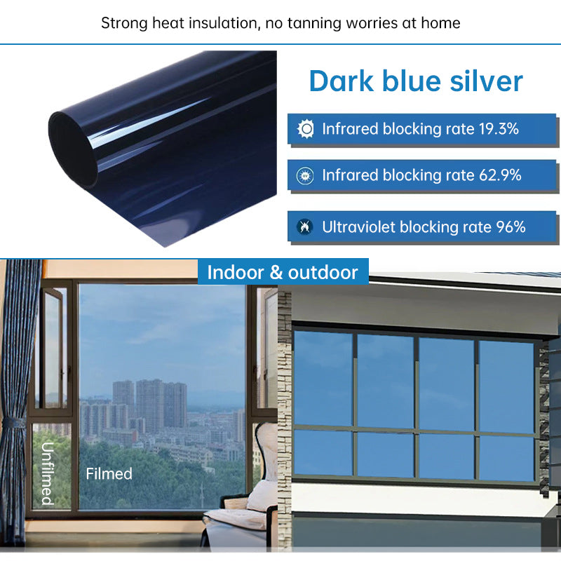 One-Way Window Privacy Film - Static Cling UV Blocking Heat Control Window Tint